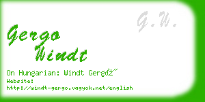 gergo windt business card